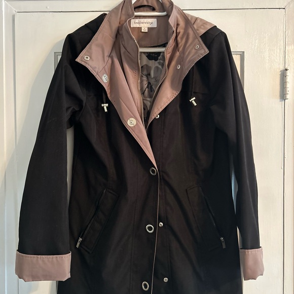 Breckenridge Black and Pink Trench Coat - Picture 1 of 4